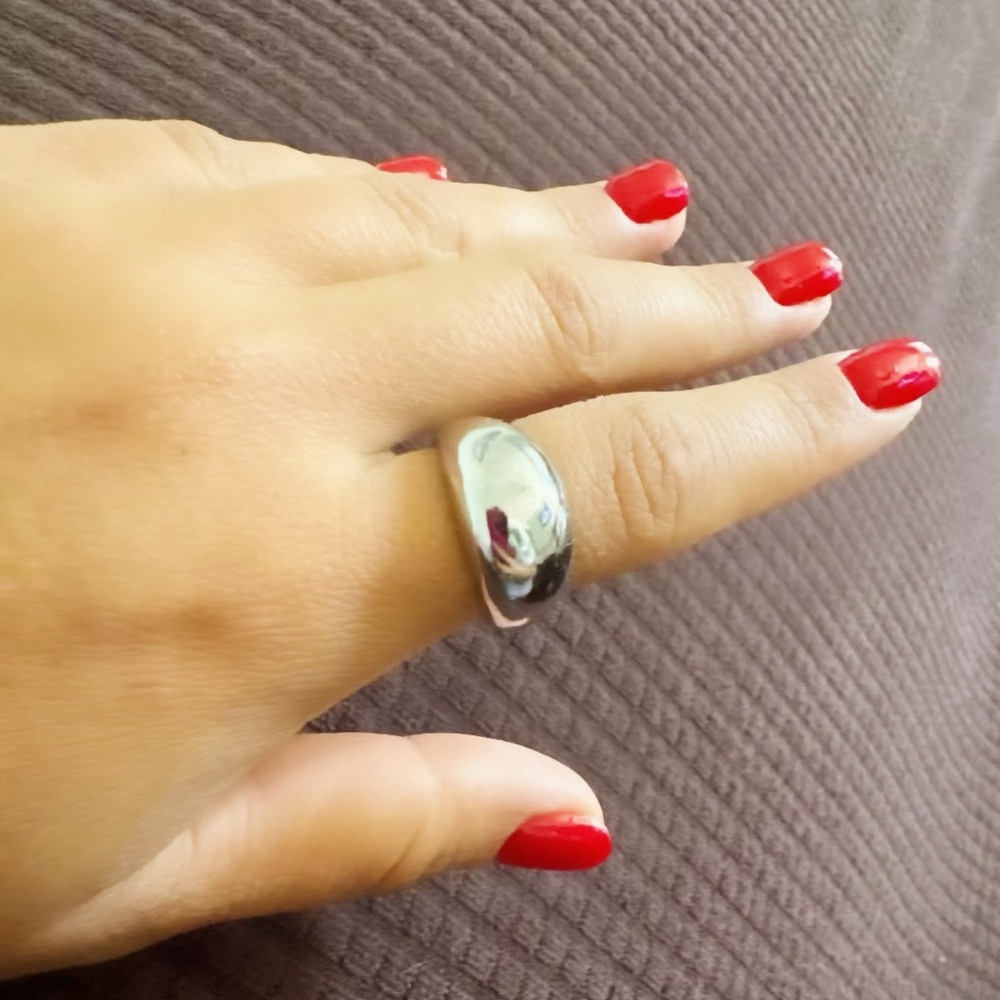 Sterling Silver Bulbous High Polish Adjustable Ring!